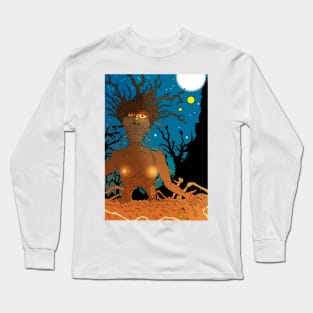 Tree Fella. Pen drawing. CARTOON Tree Person. Long Sleeve T-Shirt